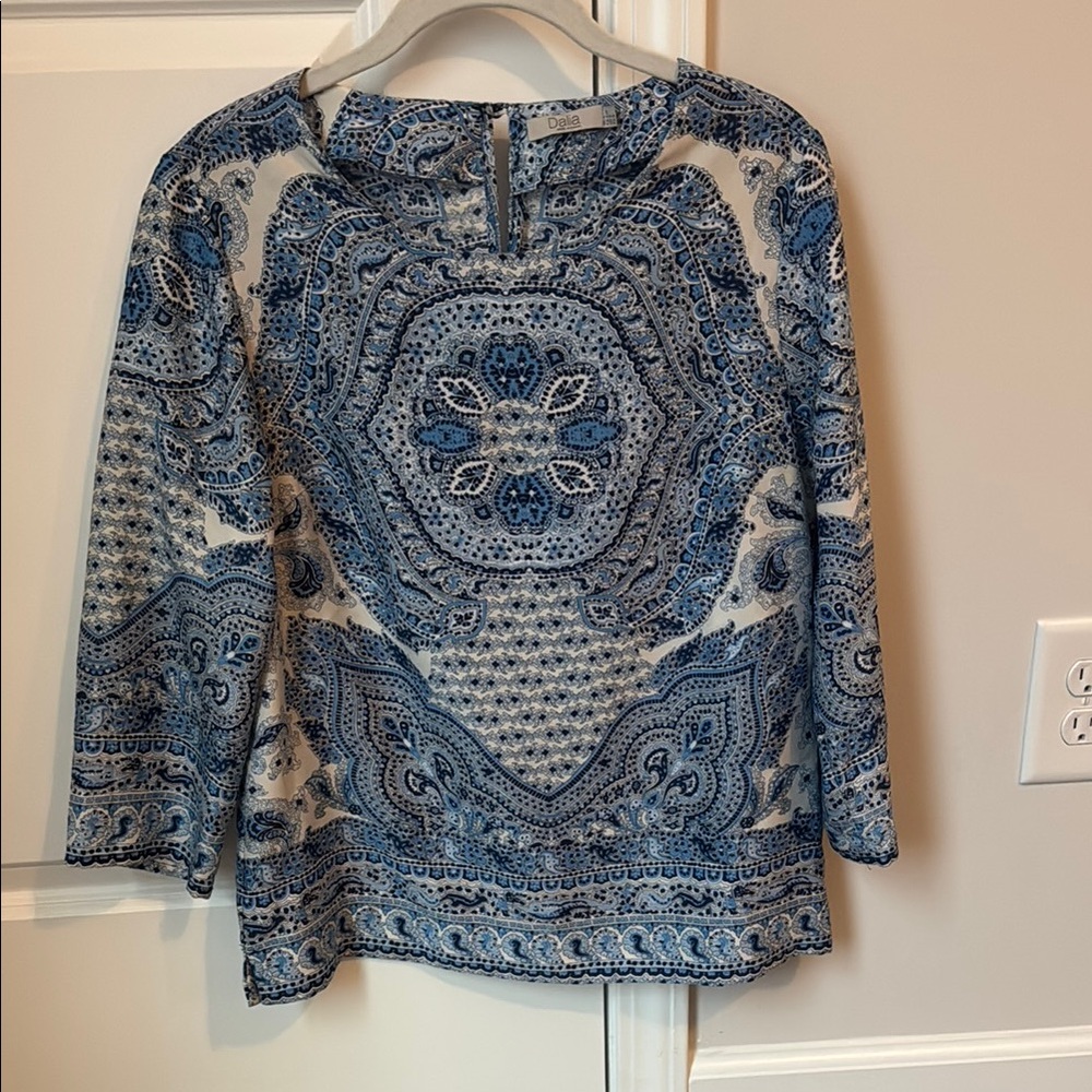 Blue Patterned Women's Top